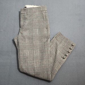 Banana Republic Avery Women 0 Plaid Wool Blend Button Ankle Dress Pants